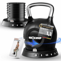 NEOLYMP Kettlebell Set 2-20 kg - 7-in-1 Kettlebell verstellbar für Ganzkörper-Workout Zuhause - Kugelhantel mit robustem Edelstahl-Handgriff für perfektes Schwungerlebnis Kettlebell 10kg Angebot bei HelloDeals
