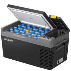 BougeRV CRPRO Kompressor Kühlbox 12v, 20 Liter Auto Kühlbox(-22℃~10℃), 12/24V DC &110-240V AC Tragbarer Auto Kühlschrank, 12v Kühlschrank, für Auto, Camping, Reisen (Aktualisierte Version) 20 L ohne Akku Schwarz Angebot bei HelloDeals