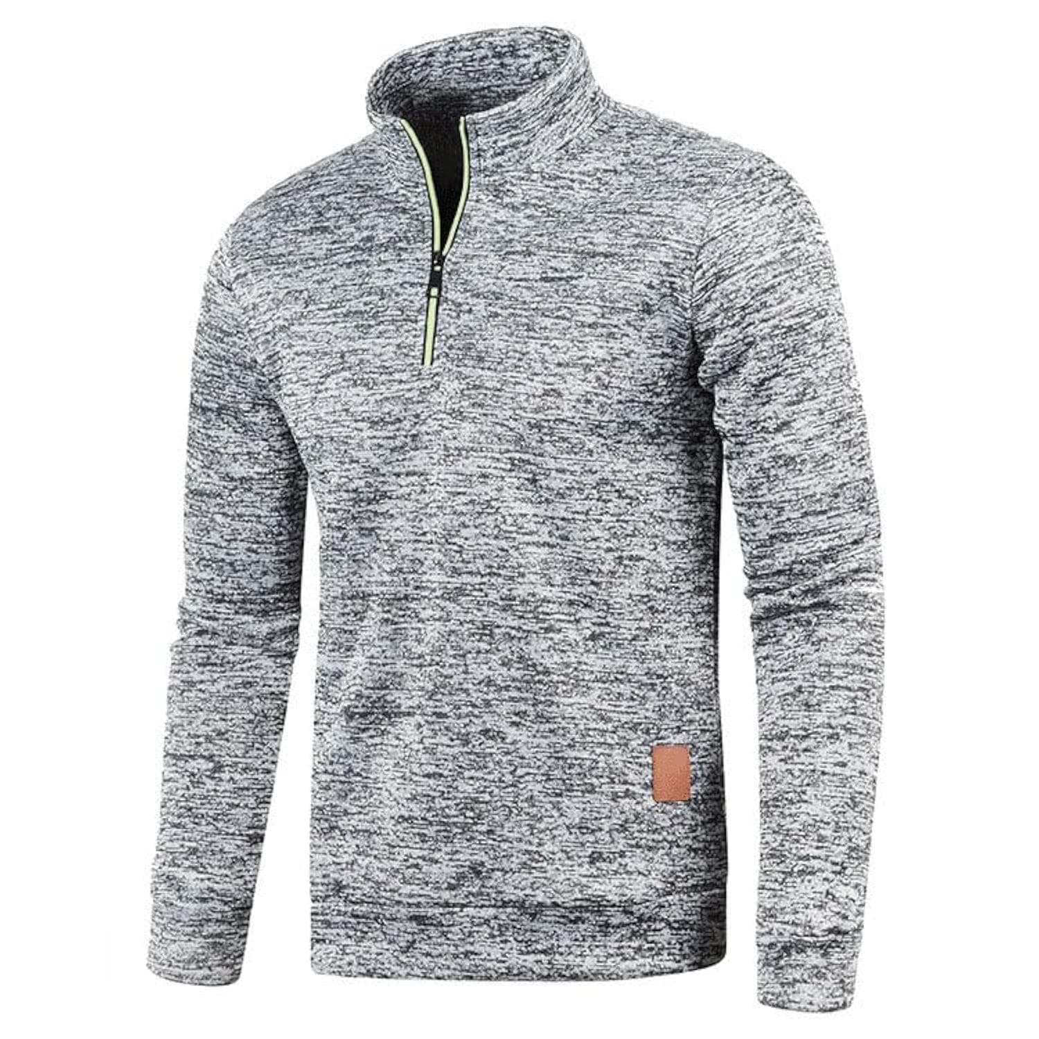 Half Zip Pullover Herren Ohne Kapuze Männer für Solid Arbeitspullover Oversize Winter Sport Arbeitspullover Sweater Men Alphanumerisch L Hellgrau Angebot bei HelloDeals