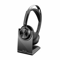 Poly Voyager Focus 2 USB-C Headset für Microsoft Teams, mit USB-C/A Adapter und Ladestation – Bluetooth, ANC, Acoustic Fence Technologie, bis zu 25 Stunden Sprechzeit, Schwarz 2024 Version (USB-C) Teams zertifiziert mit Ladestation Angebot bei HelloDeals