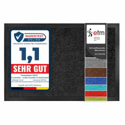 etm Schmutzfangmatte ColorLine | Türmatte in vielen Größen | Fußmatte für Innenbereich | Rutschfester Teppich für Flur, Haustür, Eingang, Eingangsbereich, Vorzimmer - Schwarz 200x400 cm 200 x 400 cm Schwarz Angebot bei HelloDeals