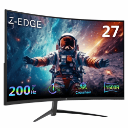 Z-Edge 27 Zoll Curved Gaming Monitor 200Hz 1ms MPRT, Full HD 1500R Curved Bildschirm, VA Panel, FreeSync, HDMI 2.0 & DisplayPort 1.4 - Schwarz Angebot bei HelloDeals
