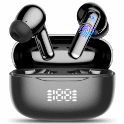 2026 Neu Bluetooth Kopfhörer, In Ear Kopfhörer Kabellos Bluetooth 5.4, 4 ENC Noise Cancelling Mic mit 40Std Tiefer Bass, Wireless HiFi Stereoton, IPX7 Wasserdicht Sport Ohrhörer LED-Anzeige, USB-C schwarz Angebot bei HelloDeals