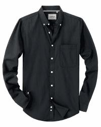 J.VER Oxford Herren Hemd Bügelfrei Regular Fit HerrenHemden Langarm Casual Oberhemd aus Baumwolle Button Down Hemden Faltenfrei Freizeithemd mit Tasche 3XL Schwarz Angebot bei HelloDeals