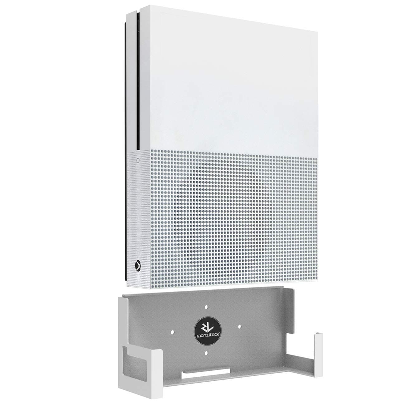 Monzlteck Wandhalterung für Xbox One S, vertikales Aufhängen an der Wand mit Power-Botton Links/rechts, Wandregalhalterung für Xbox 1S Angebot bei HelloDeals