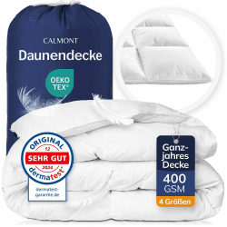 CALMONT - Daunen Bettdecke I Daunendecke 135x200 I 100% extra weiche Federn & Daunen | Fachärztlich geprüft für Allergiker | Oeko-Tex (135 x 200 cm, Ganzjahresdecke) Ganzjahresdecke 135 x 200 cm Angebot bei HelloDeals