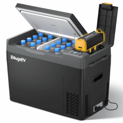 BougeRV CRPRO Kompressor Kühlbox 12v mit 277Wh Akku, 29 Liter Auto-Kühlbox(-22℃~10℃), 12/24V DC &110-240V AC Tragbarer Auto-Kühlschrank, 12v Kühlschrank, für Auto, Camping, Reisen 29 L mit Akku Schwarz Angebot bei HelloDeals