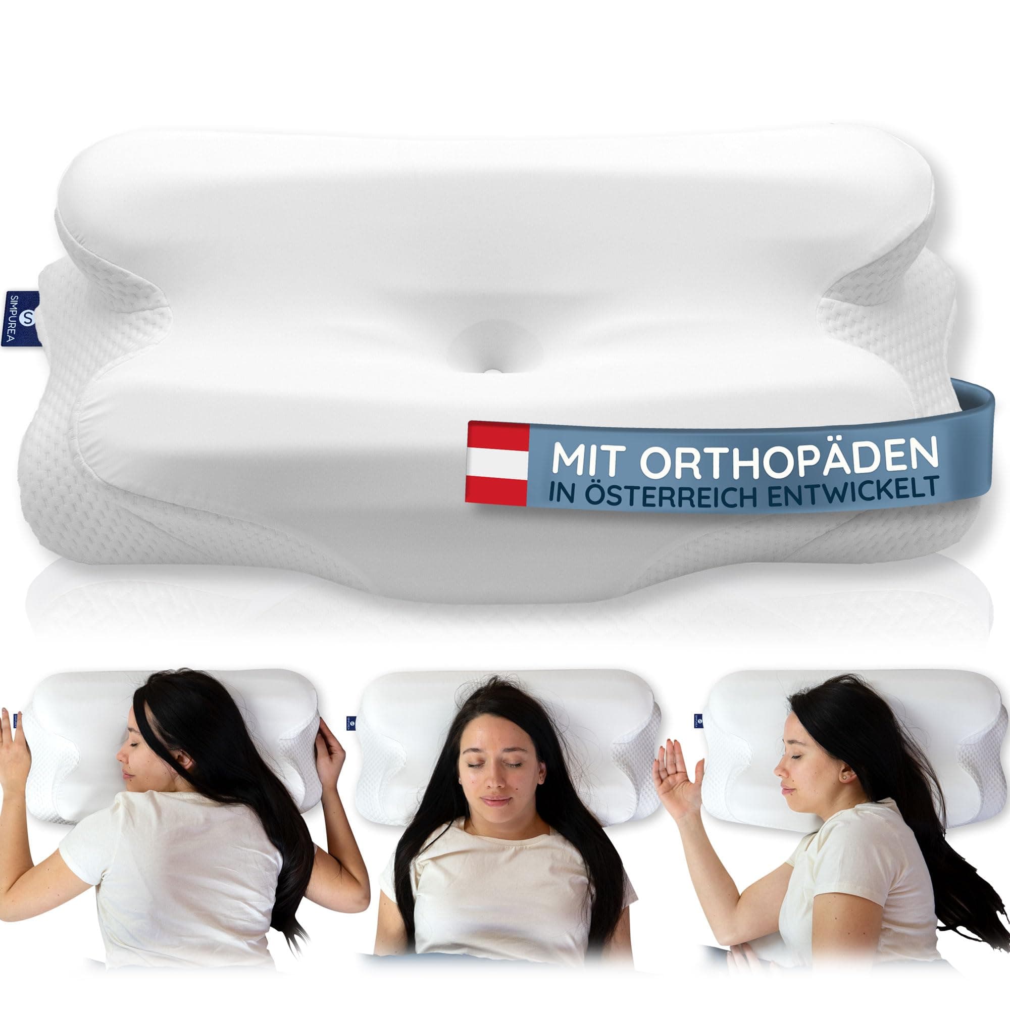 Orthopädisches Schlafkissen „Night Owl“ – Ergonomisches Nackenstützkissen mit Doppelhöhe aus Memory-Schaum – Für Rücken-, Seiten- & Bauchschläfer – Waschbarer Ice-Silk-Bezug Weiß Night Owl Angebot bei HelloDeals