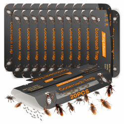 Schabenfalle [20 Stück] mit Effektiven & Giftfreien Ködertabletten, Starke Monitoring-Klebefalle, Kakerlakenfalle zur Befallsermittlung von Küchen-Schaben & Kakerlaken in Allen Wohnräumen Schwarz 20 Angebot bei HelloDeals