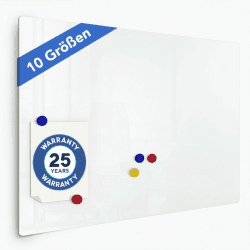 Floordirekt Glasmagnet Tafel - Pinnwand magnetisch & beschreibbar, Glas-Whiteboard inkl. 5 Magnete - Magnettafel - Schreibtafel Magnet Wand für Küche & Büro (Weiß, 60 x 90 cm) Weiß 90B x 60H cm Angebot bei HelloDeals