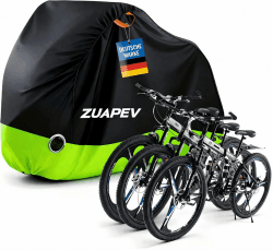 ZUAPEV® Fahrradabdeckung für 2-3 Fahrräder Wasserdicht, Fahrradgarage Wetterfest Fahrrad Abdeckplane Polyester 210D Fahrradplane Regenschutz, Fahrrad Garage Outdoor Abdeckung Schutzhülle 208x112x110cm Grün 208x112x110 cm Angebot bei HelloDeals