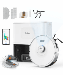 Redkey D8 Saugroboter mit Wischfunktion, 25.000Pa Saugkraft Saugroboter, 4L Staubsauger Roboter mit Absaugstation, Anti-Haar-Verwicklung, LiDAR Navigation, Saug und Wischroboter für Teppich, Tierhaare Weiß Angebot bei HelloDeals