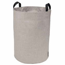 BIGSO Aufbewahrungskorb für Kleidung, Spielzeug usw. – freistehender Korb mit 2 Griffen – großer Wäschesammler aus Polyester und Karton in Leinenoptik – beige Angebot bei HelloDeals