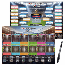 AhfuLife 2026 WM Spielplan Poster für Deko WM Fußball 2026 - Wiederverwendbar Fussball Planer - Enthält 48 Mannschaften Gruppen Knockout und Finale alle Ergebnisse der Spiele (A2 - Gefaltet) Angebot bei HelloDeals