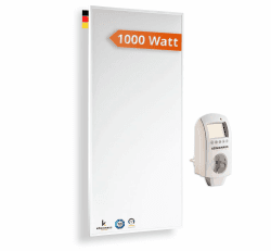 Könighaus Infrarotheizung - 1000 Watt - Eco Modell - Energiesparende Infrarot Wandheizung - TÜV SÜD - Elektroheizung mit Überhitzungsschutz - inkl. Thermostat Thermostat für 26 m² Eco [120×60 cm] Angebot bei HelloDeals
