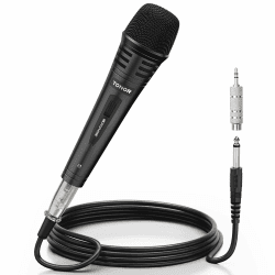 TONOR Dynamischer Mikrofon mit 16ft/5m XLR Kabel, 6,35mm Klinke Handmikrofon Microphone kompatibel mit Karaoke Maschine, für Bühne, Studio, KTV & Heimgebrauch Audio Karaoke Mikrofon Schwarz Angebot bei HelloDeals