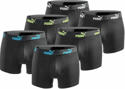 PUMA Boxershorts für Herren, Basic-Modell, limitierte Auflage, Schwarz, 6er Pack L New Tripple Black Angebot bei HelloDeals