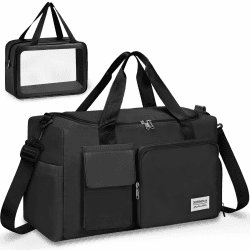 Jcocylse Reisetasche & Sporttasche für Damen & Herren - Sportliche Reisetasche mit Rucksackfunktion, wasserabweisend, Schuhfach & Laptopfach für Trainingstasche, Duffle Bag, Handgepäck (Schwarz) Angebot bei HelloDeals
