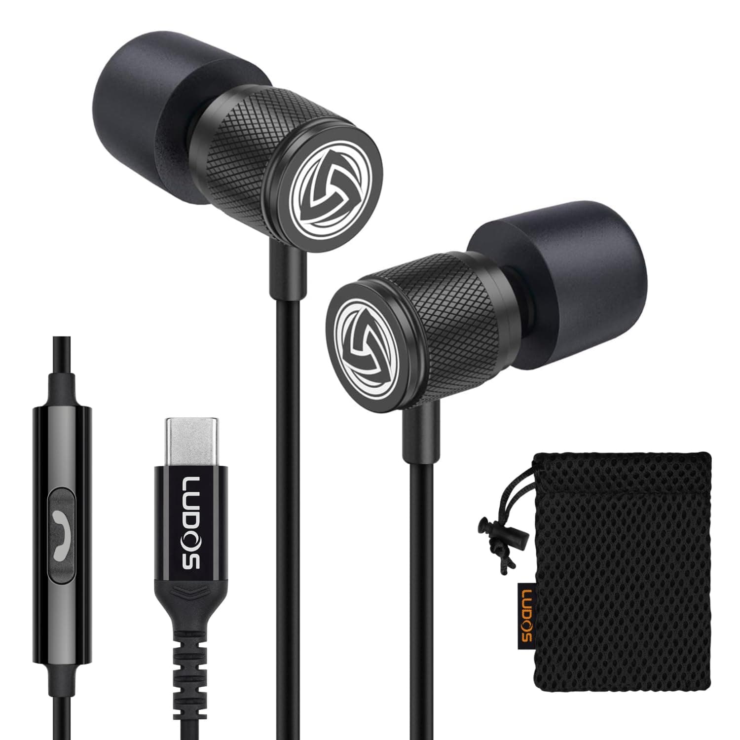 LUDOS Ultra USB C Kopfhörer, 5 Jahre Garantie für iPhone 17 16 15 Pro Max Plus Samsung Galaxy S24 S23 Ultra S22 S21 FE S20 A53 A54, USB Typ C Ohrhörer mit Mikrofon In-Ear mit Kabel für iPad Pro 2022 USB-C Schwarz Angebot bei HelloDeals