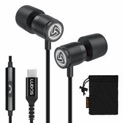 LUDOS Ultra USB C Kopfhörer, 5 Jahre Garantie für iPhone 17 16 15 Pro Max Plus Samsung Galaxy S24 S23 Ultra S22 S21 FE S20 A53 A54, USB Typ C Ohrhörer mit Mikrofon In-Ear mit Kabel für iPad Pro 2022 USB-C Schwarz Angebot bei HelloDeals