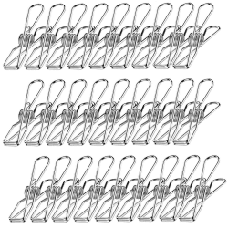 Wäscheklammern, 60 Pack rostfreie Edelstahl Wäscheklammern für die Wäscheleine, starker Griff Wäscheleinenklammern, Wäscheklammern Clips für Snack-Taschen, Handtücher, Bild, Papier, Küche, Büro Angebot bei HelloDeals
