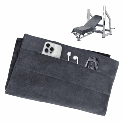 Carehabi Fitness Handtuch 120x50cm Mikrofaser Sporthandtuch Handtuch Fitnessstudio mit Reißverschluss Tasche für Yoga Training Sport Outdoor Angebot bei HelloDeals