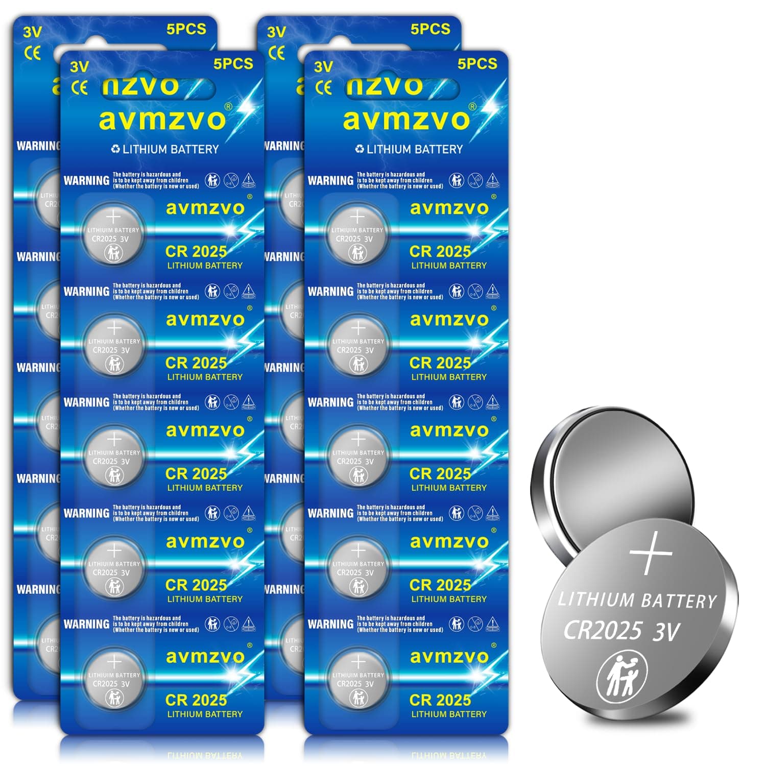 CR2025 Lithium-Knopfzellenbatterie, 20 Stück, 3V, langanhaltende Leistung, für Autoschlüssel, Waagen, elektronische Kleingeräte【5 Jahre LagerGarantie】 AVXL-CR2025-4-20 Angebot bei HelloDeals
