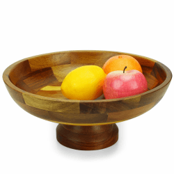 Obstschale aus Akazienholz für Küchentheke, Dekoration, dekorativer Obstkorb, moderne Bauernhaus-Dekoration (XL) Angebot bei HelloDeals