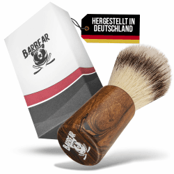 Rasierpinsel aus Deutschland - Extra pflegeleichte und weiche Borsten inkl. komfortablem Griff - Schlägt Rasierschaum im Handumdrehen auf Angebot bei HelloDeals