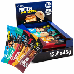 Corny | Protein Soft & Crunchy 12er Mix Pack | 30% Eiweiß | Probier Mischkarton Proteinriegel 12x45g Mixbox 12er Mix Box Soft & Crunchy Angebot bei HelloDeals