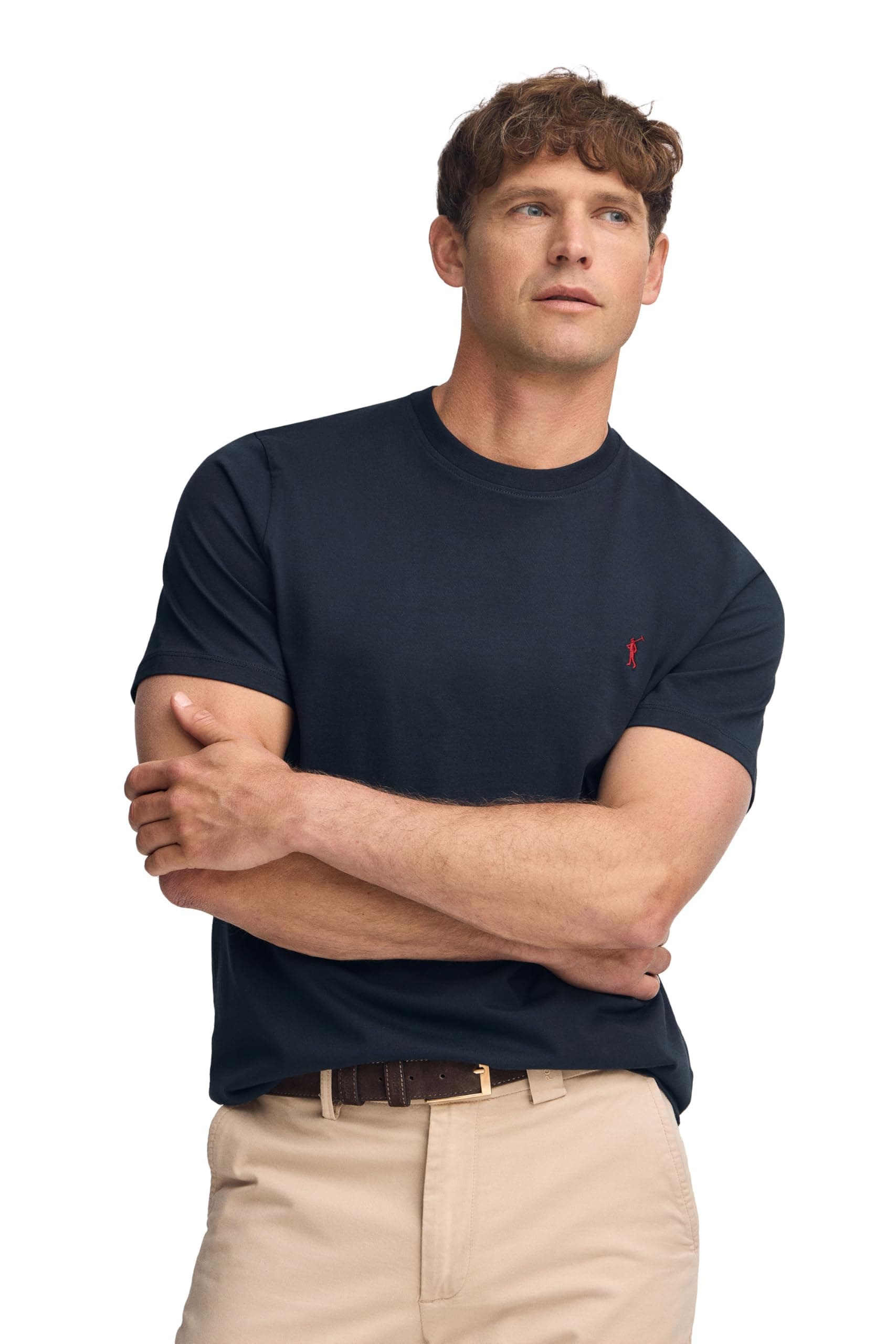 Polo Club Kurzärmliges Schlichtes Baumwoll-T-Shirt Logo - T-Shirt Men M Marine Angebot bei HelloDeals