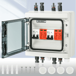 Warmfay Überspannungsschutz PV DC1000V Blitzschutz Leitungsschutzschalter 32A DC Trennschalter PV Anlage 2 String, IP65 Wasserdicht & UV-Beständig Solar Anschlusskasten 2 in 2 out DC 2-Strings 8M T2 1000V(SPD+MCB) Angebot bei HelloDeals