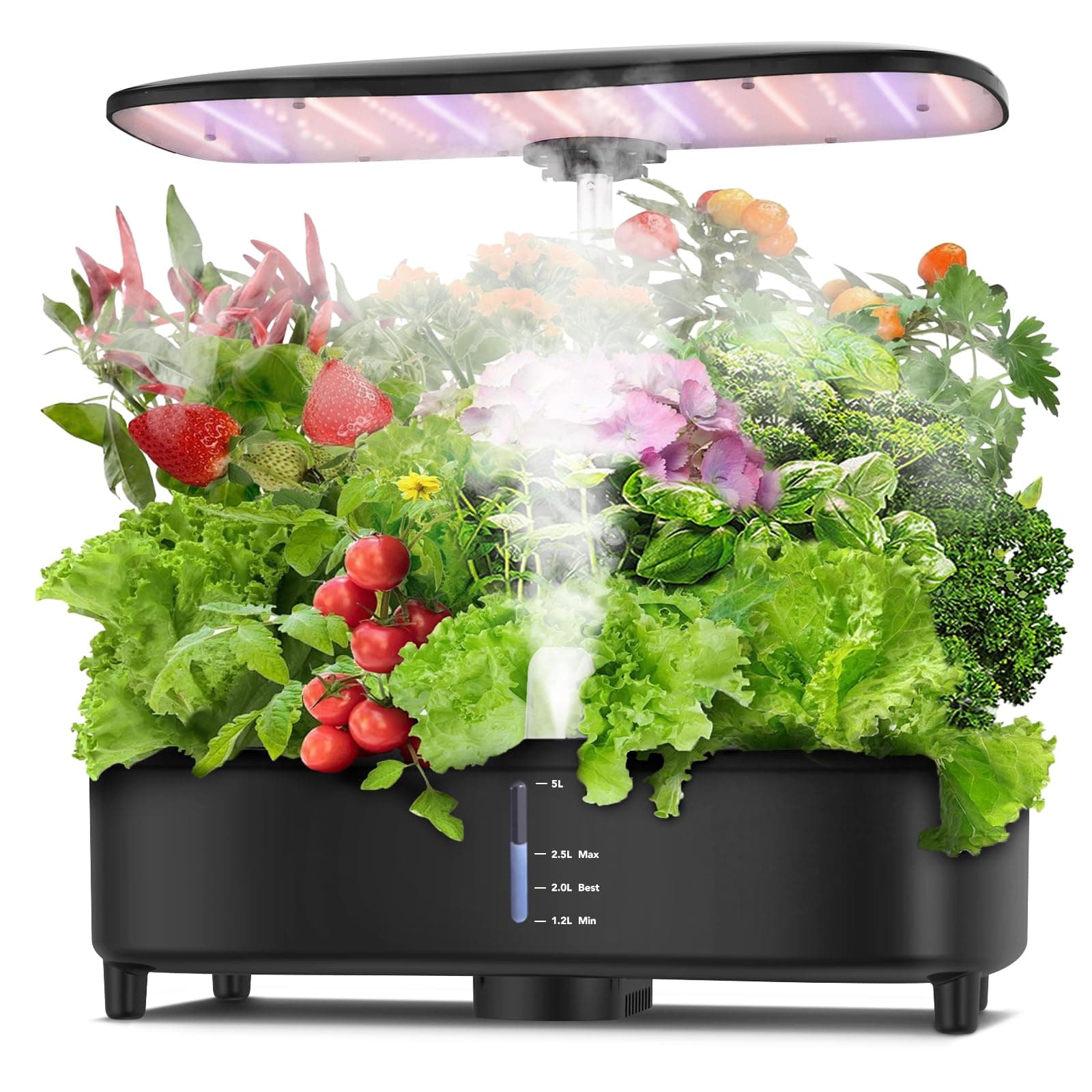 Sonidko Hydroponik Anzuchtsystem Set mit Zerstäubungstechnologie, Indoor-Garten-Set mit 48W LED-Wachstumslampe, Leiser Wasserpumpe, Auto-Timer, Höhenverstellbar, 5L Großer Tank, Pflanzenkeimungs-Set Schwarz Angebot bei HelloDeals