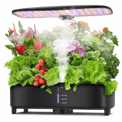 Sonidko Hydroponik Anzuchtsystem Set mit Zerstäubungstechnologie, Indoor-Garten-Set mit 48W LED-Wachstumslampe, Leiser Wasserpumpe, Auto-Timer, Höhenverstellbar, 5L Großer Tank, Pflanzenkeimungs-Set Schwarz Angebot bei HelloDeals