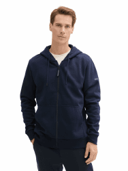 Tom Tailor Herren Hoodie Sweatjacke mit Kängurutasche L 10668 - Sky Captain Blue Angebot bei HelloDeals