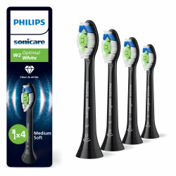 Philips Sonicare W2 Optimal White, Original Ersatzbürstenköpfe, Schwarz, 4er-Pack, HX6064/88 Neu 1 stück (4er Pack) Angebot bei HelloDeals