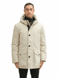 TOM TAILOR Herren 1041321 Arctic Winterpaka mit abnehmbarer Kapuze S 26199 - Beige Alfalfa Angebot bei HelloDeals