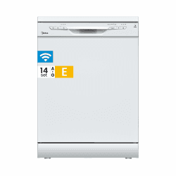 Midea SF 3.60NW PRO Geschirrspüler 60cm Freistehend und Unterbaufähig, 14 Gedecke, Spülmaschine mit WLAN, 6 Programme, 3/6/9h Startzeitvorwahl, 47 dB, Weiß 60cm,Freistehend,E,Weiß Angebot bei HelloDeals