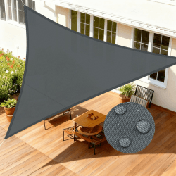 LOVE STORY Sonnensegel Dreieckig 3x3x3m Wasserdicht Segeltuch Sonnenschutz Windschutz PES mit 95% UV-Schutz für Balkon, Garten, Terrasse (Anthrazit) 3x3x3m Anthrazit Angebot bei HelloDeals