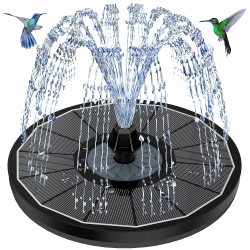 Solar Springbrunnen mit 3.5W Glas Solarpanel, Solar Teichpumpe 2026 Upgrade, Runden Solarbrunnen mit 8 Düsen & 4 Fixe Rohre Solar Wasserpumpe Solar Schwimmender Fontäne Pumpe für Garten, Vogel-Bad Schwarz Angebot bei HelloDeals