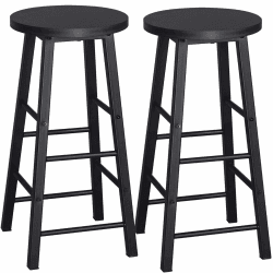 WOLTU Barhocker 2er Set mit Fußstütze, 71 cm Hohe Barstuhl aus Stabilem Metallgestell, Einfache Montage - für Küche, Bartheke und Esszimmer - Schwarz Schwarz 2 Angebot bei HelloDeals