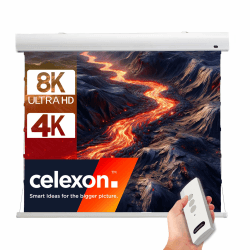 celexon HomeCinema Dynamic Slate ALR Hochkontrast-Tension-Motor-Leinwand 80" | 177x100cm 16:9 | elektrische 8K, Full-HD Beamer-Projektions-Leinwand mit strammen Seilspannsystem | Decken-/Wand-Montage 80" | 16:9 | 177 x 99 cm Serie: HomeCinema DynamicSlate Angebot bei HelloDeals