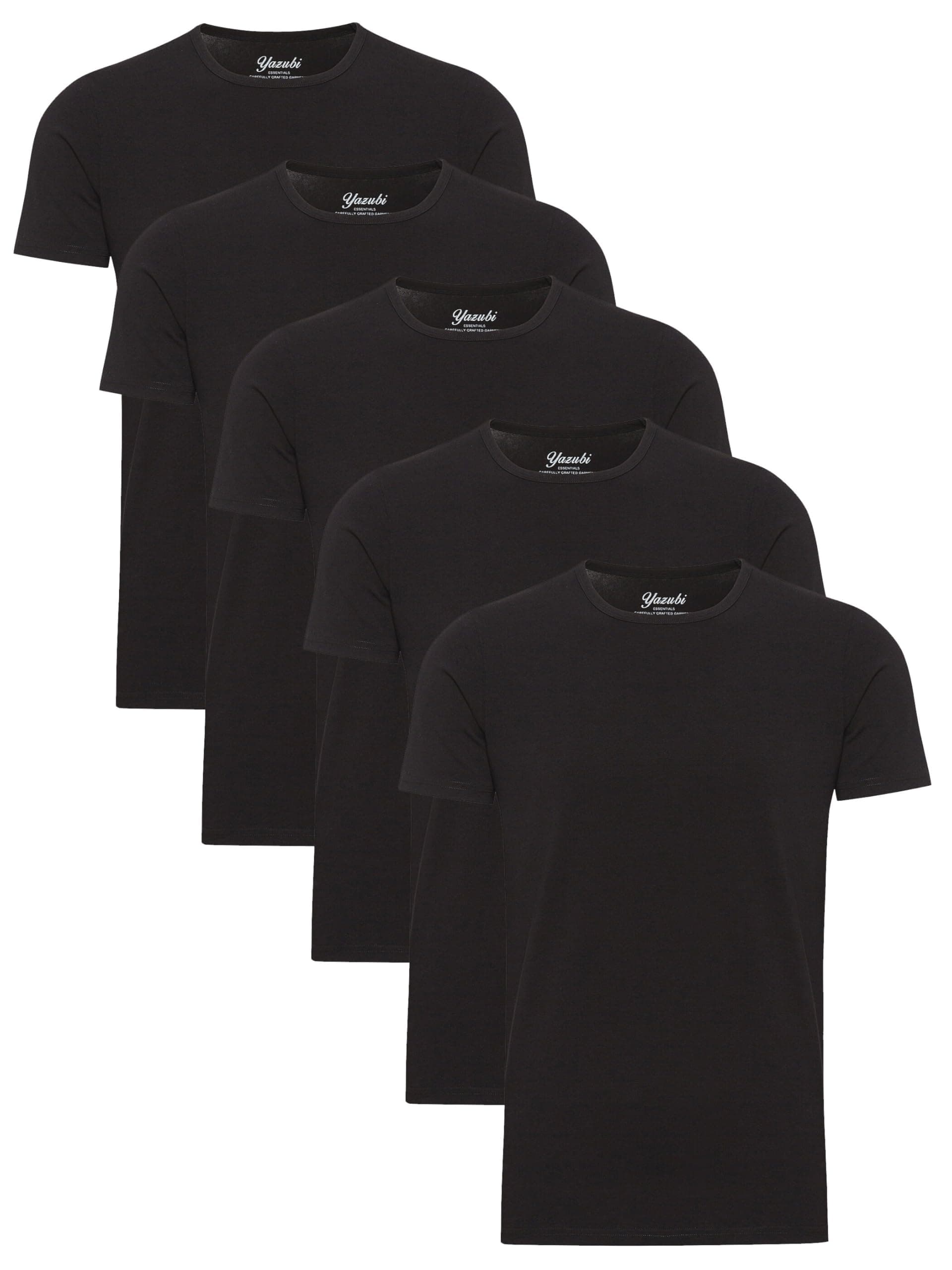 Yazubi 5er Pack Herren T-Shirt Mythic L Schwarz (Black 194008) Angebot bei HelloDeals