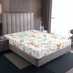 Homewish Niedliches Kaninchen Spannbettlaken 140x200cm für Kinder Mädchen Jungen,Cartoon Waldtier Bettlaken Blumen Botanischen Pilzen Blätter Kuschelig Kaninchen Spannbetttuch Modern Raumdekor Braun Grün Rosa 140x200x30cm Angebot bei HelloDeals