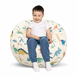 Decalsweet Sitzsack Kinder Spielzeug Stofftier Aufbewahrung, Große Größe Kuscheltiere Aufbewahrung für Mädchen Jungen, Aufbewahrung Organizer Lagerung Kinderzimmer Beige Dinosaurier(Nur Tasche） Angebot bei HelloDeals