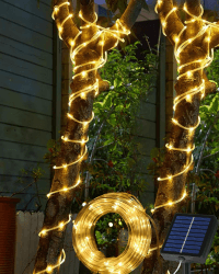 Tacobey Solar Lichtschlauch Lichterkette Außen, 10M 100 LED Solar Seilleuchten Aussen mit Timer, 8 Modi, Wetterfest, Solarlichterkette für Outdoor Garten Balkon Deko - Warmweiß Angebot bei HelloDeals