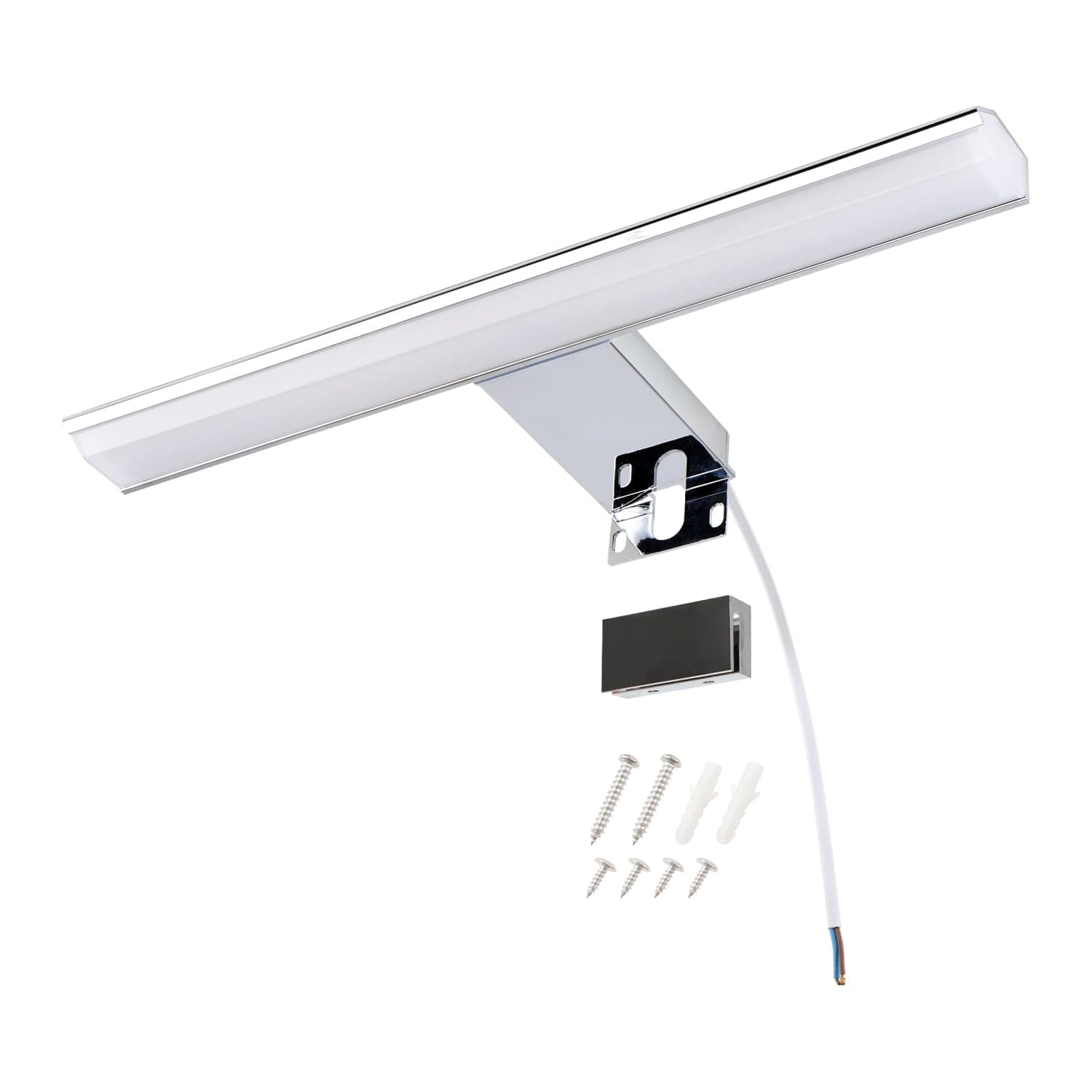 da LIGHT LED Spiegellampe 8W 580LM, Badzimmerlampe 30CM, IP44 Spritzwassergeschützt Spiegelleuchten, 4000K Neutralweiß Einfache Installation, Farbe Chrome 30CM Chrome Angebot bei HelloDeals