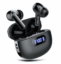 Kopfhörer Kabellos Bluetooth, In Ear Kopfhörer Bluetooth 5.3 mit 4 ENC Noise Cancelling Mic, 2026 Neue Kopfhörer Kabellos LED Anzeige, 48Std Earbuds, HiFi Stereo IP7 Wasserdicht Ohrhörer für Arbeit Nachtlichtschwarz Angebot bei HelloDeals