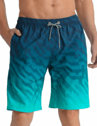 APTRO Herren Badehose Lang Badeshorts Schnelltrocknend Boardshorts Freizeit Short mit Innenslip 3XL Geometrische Grün Mk3309 Angebot bei HelloDeals