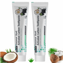 Zahnpasta Aktivkohle Kokos (2 Packs) Fluoridfreie Zahnpasta Kokosnuss für Weisse Zähne Natürliche Whitening Zahnpasta ohne Fluorid Für Empfindliche Zähne A-coco Two Packs Angebot bei HelloDeals